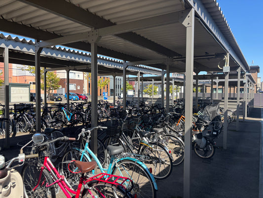 Everyday bicycles parked in a Japanese neighborhood