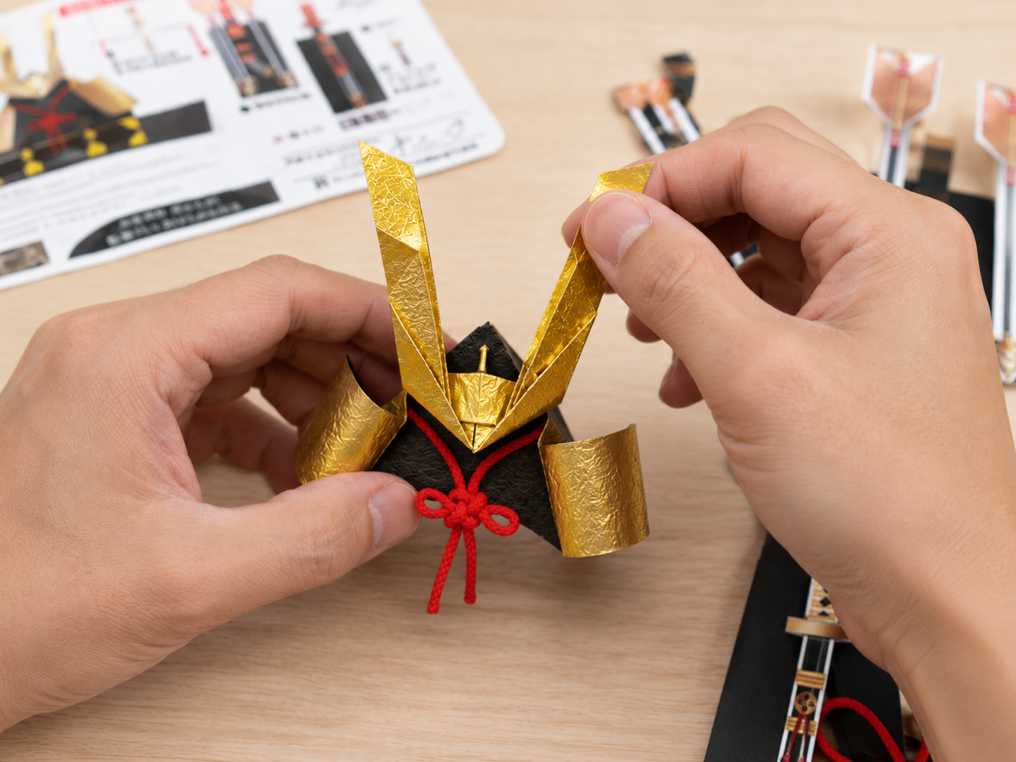 Samurai Helmet Kabuto Paper Decoration