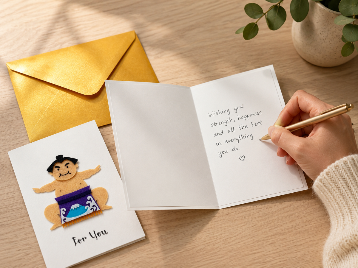 Sumo Wrestler Mini Greeting Card