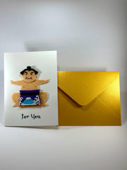 Sumo Wrestler Mini Greeting Card image 2